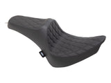 Drag Specialties DS-0802-1359 Predator 3 Dual Seat w/Black Double Diamond Lattice Stitch for Harley-Davidson Softail 00-17 w/130 or 150 OEM Rear Tyre