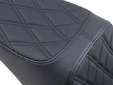 Drag Specialties DS-0802-1438 Predator 3 Dual Seat w/Black Double Diamond Lattice Stitch for Harley-Davidson Softail 06-17 w/OEM 200 Rear Tyre