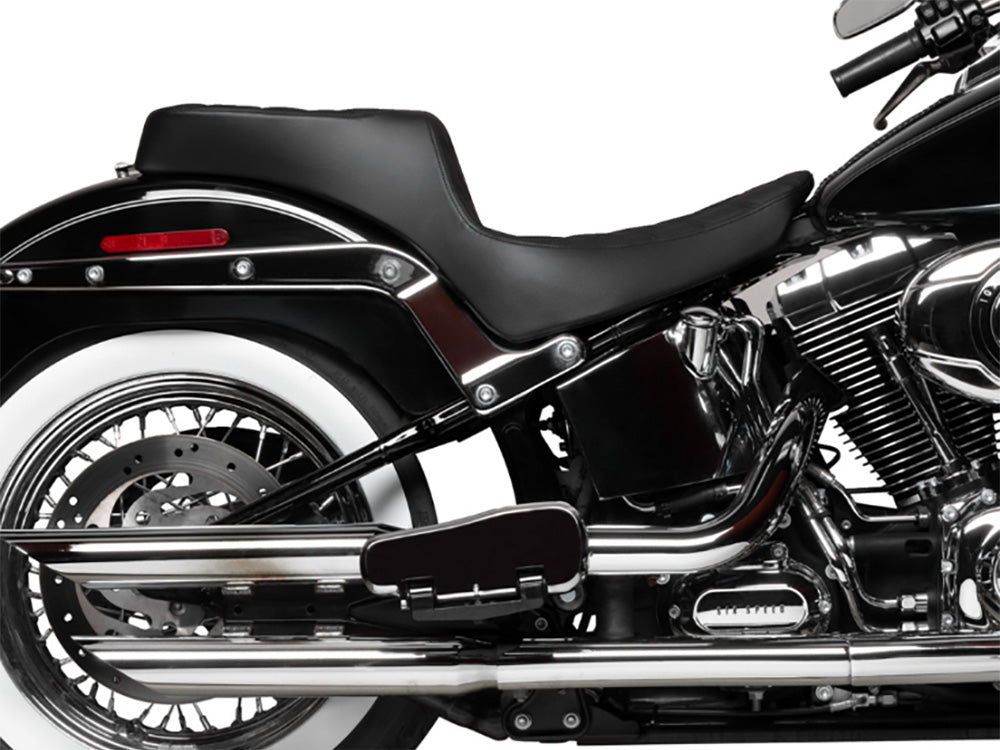 Drag Specialties DS-0802-1641 Performance Predator 2-Up Dual Seat w/Black Double Diamond Lattice Stitch for Harley-Davidson Softail 00-17 w/130 or 150 OEM Rear Tyre