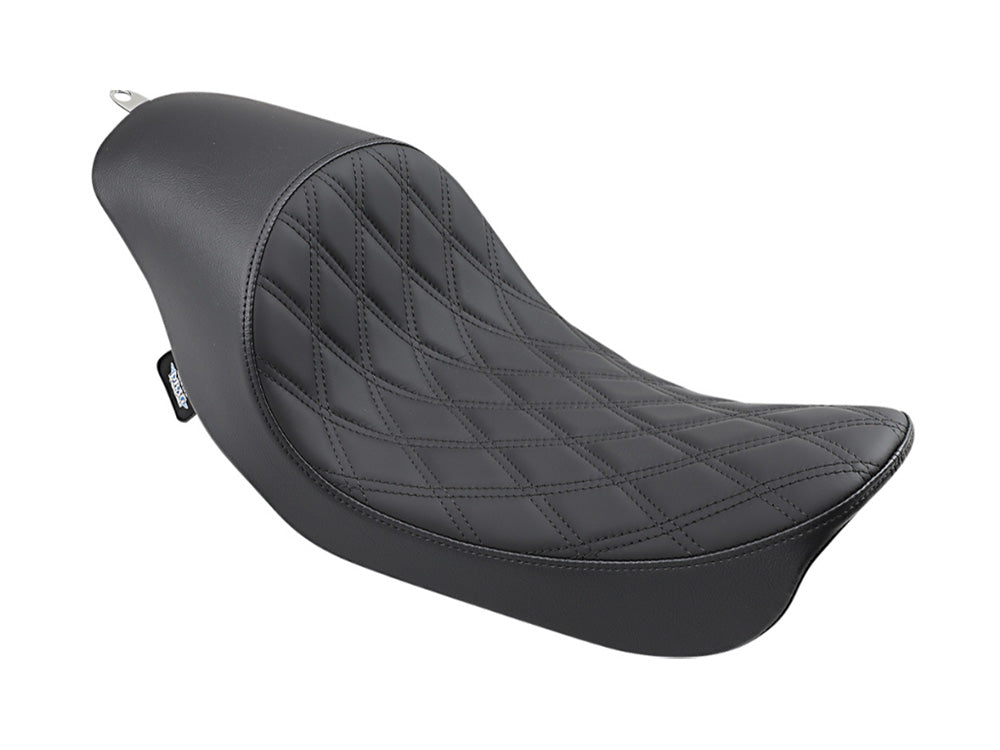 Drag Specialties DS-0803-0543 3/4 Low Solo Seat w/Black Diamond Lattice Stitch for Harley-Davidson Dyna 06-17