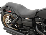Drag Specialties DS-0803-0574 Predator Dual Seat Smooth Black for Harley-Davidson Dyna 06-17
