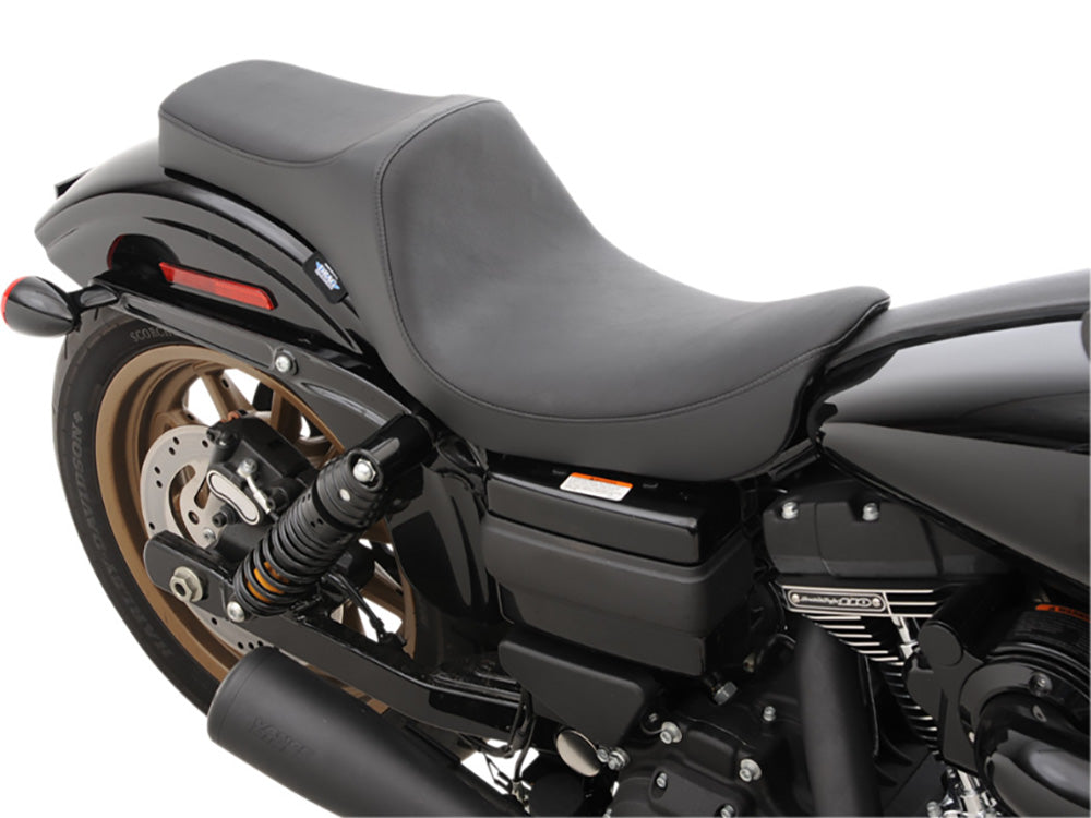 Drag Specialties DS-0803-0601 Predator 3 Dual Seat Smooth Black for Harley-Davidson Dyna 06-17