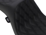 Drag Specialties DS-0803-0602 Predator 3 Dual Seat w/Black Double Diamond Lattice Stitch for Harley-Davidson Dyna 06-17