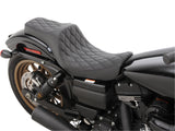 Drag Specialties DS-0803-0602 Predator 3 Dual Seat w/Black Double Diamond Lattice Stitch for Harley-Davidson Dyna 06-17