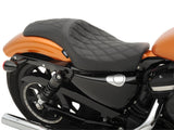 Drag Specialties DS-0804-0603 Predator Dual Seat w/Black Double Diamond Lattice Stitch for Harley-Davidson Sportster 04-21