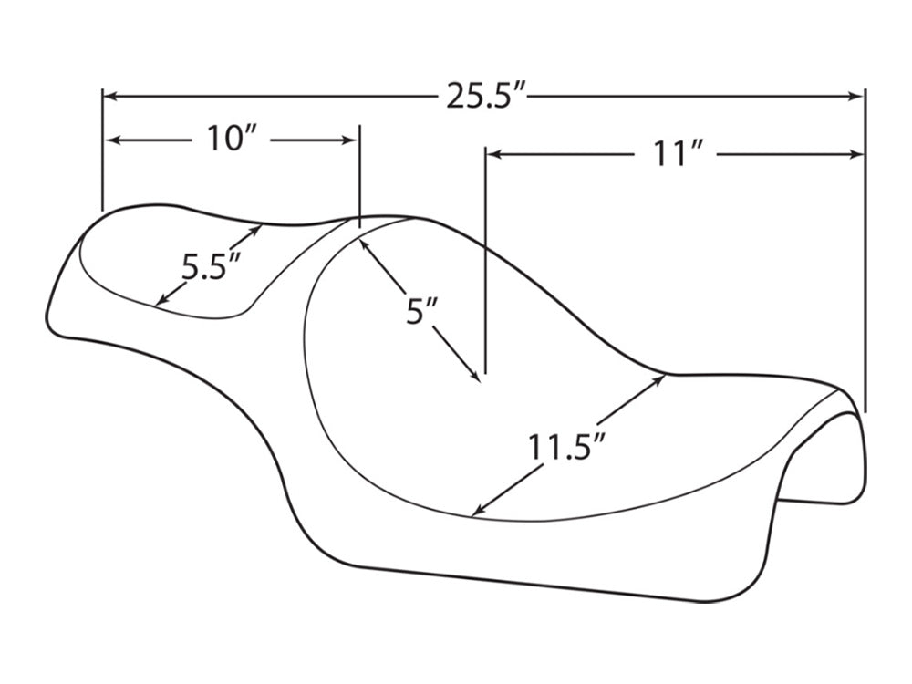 Drag Specialties DS-0804-0669 Caballero Dual Seat w/Solar Leather & Black Diamond Stitch for Harley-Davidson Sportster 04-21