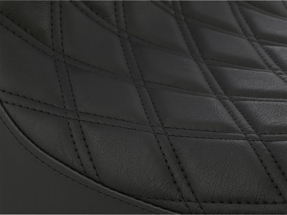 Drag Specialties DS-0804-0744 3/4 Low Solo Seat w/Black Diamond Lattice Stitch for Harley-Davidson Sportster 04-21