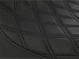 Drag Specialties DS-0804-0744 3/4 Low Solo Seat w/Black Diamond Lattice Stitch for Harley-Davidson Sportster 04-21