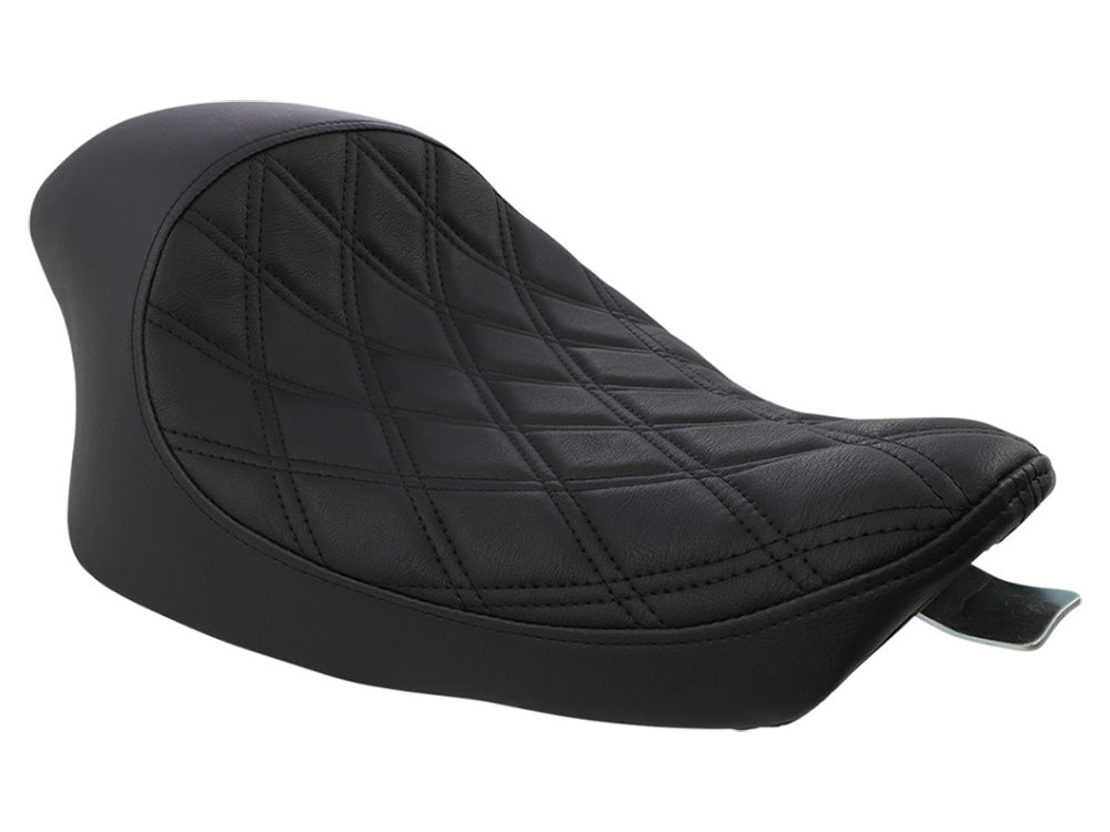 Drag Specialties DS-0804-0744 3/4 Low Solo Seat w/Black Diamond Lattice Stitch for Harley-Davidson Sportster 04-21