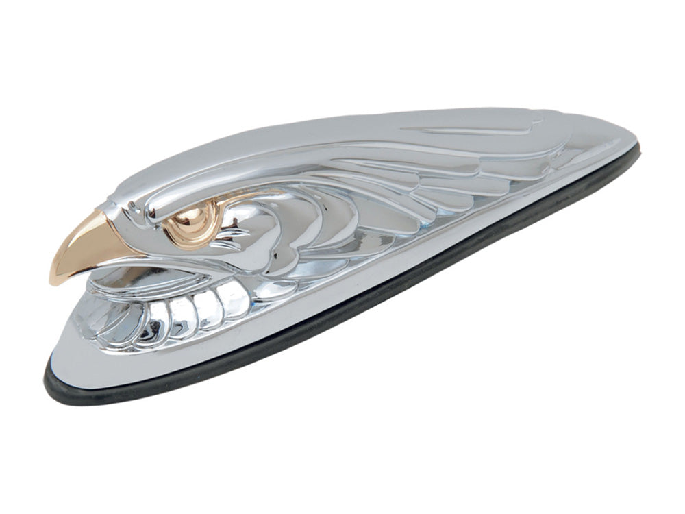Drag Specialties DS-287556 Small Eagle Head Front Fender Ornament Chrome & Gold