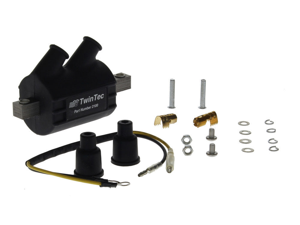 Daytona Twin Tec DTT-2100 Spitfire Ignition Coil Black for Custom Applications w/Single Fire Ignition & Dual Spark Plug Heads (2 Required)