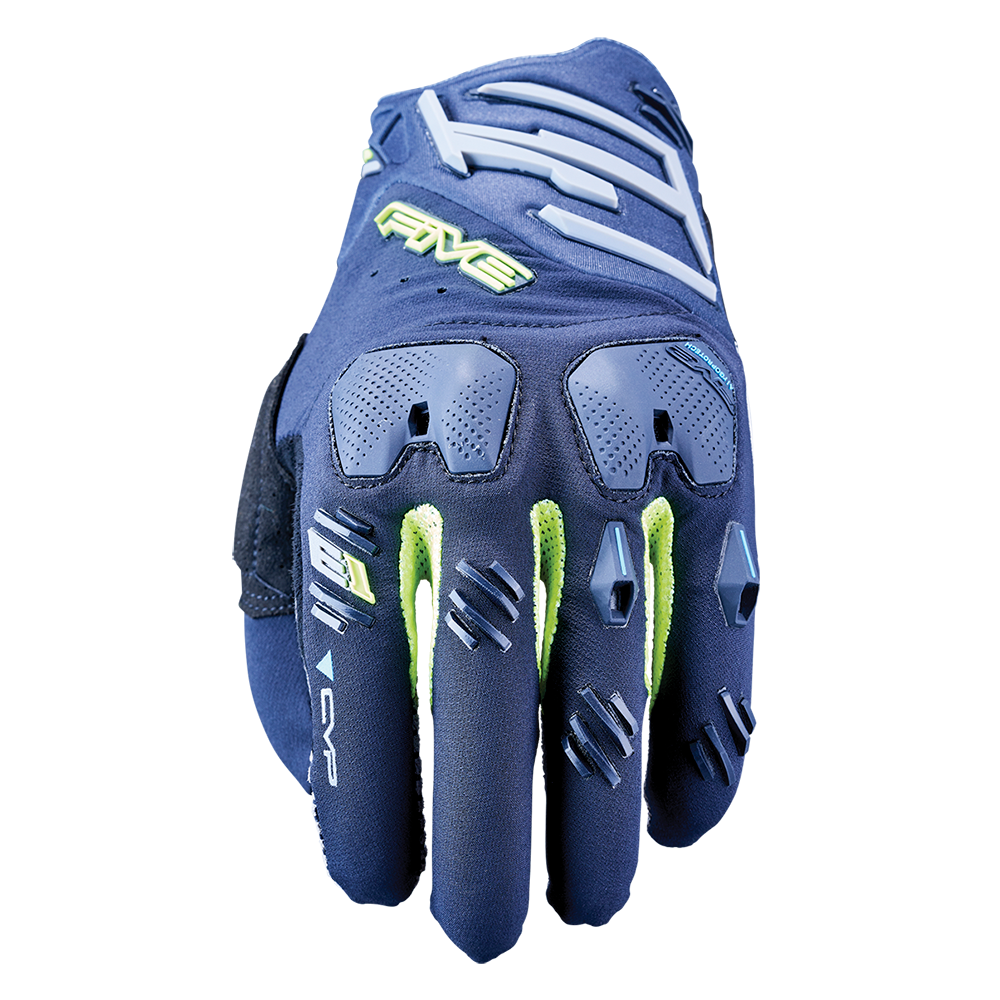 Five E1 Navy/Fluro Gloves