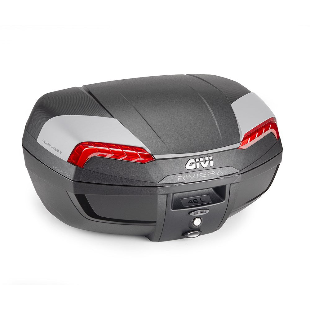 Givi E46N2 Riviera 46L Black/Red Monolock Top Case (includes Universal Plate)