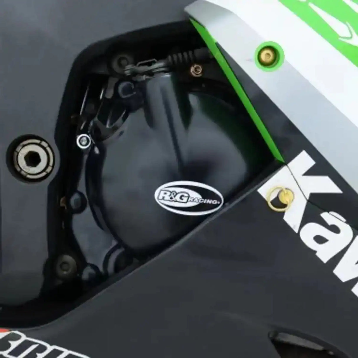R&G Racing Engine Case Cover Kit (2 Piece) Black for Kawasaki ZX-6R 05-06