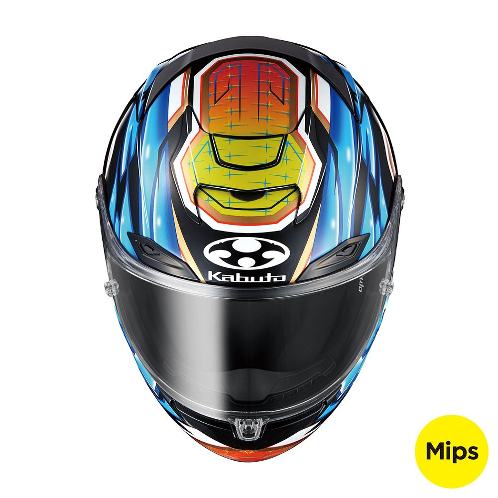 Kabuto F17 GP MIPS Glanz Blue/Yellow Helmet