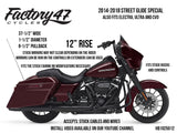 Factory 47 Cycles F47-HB1025012B 12" x 1-1/2" Assault Handlebar Gloss Black for Ultra/Street Glide Models