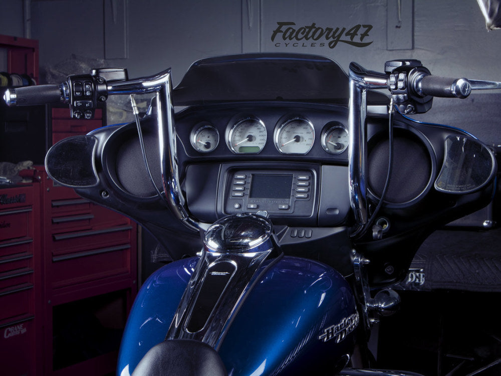 Factory 47 Cycles F47-HB1025014C 14" x 1-1/2" Assault Handlebar Chrome for Ultra/Street Glide Models