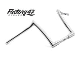 Factory 47 Cycles F47-HB1805012C 12" x 1-1/2" Malo Handlebar Chrome