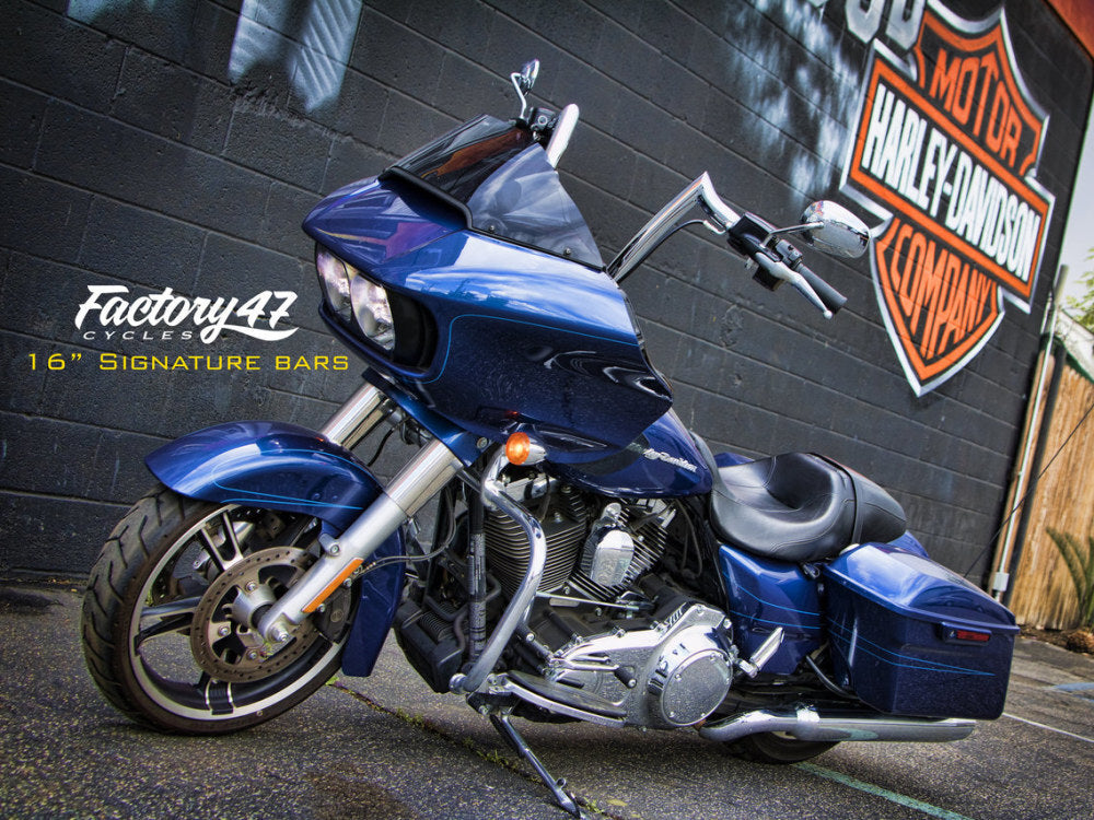 Factory 47 Cycles F47-HB1825016C 16" x 1-1/2" Signature Handlebar Chrome for Road Glide 15-23/Road King Special 17-Up