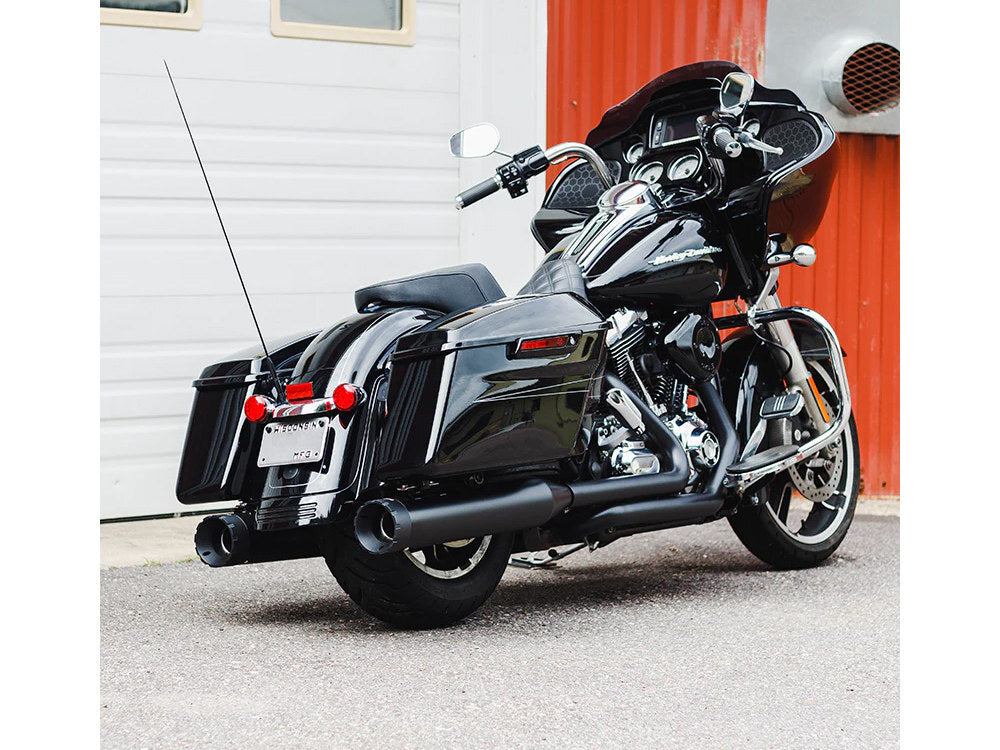 Firebrand FB-10-1056 Monarch 4.5" Slip-On Mufflers Black w/Black End Caps for Touring 95-16