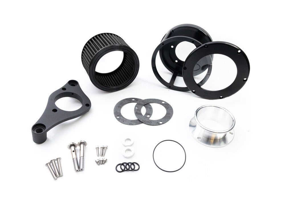 Feuling FE-5524 BA Race Series Air Cleaner Kit Black w/Clear Cover for Softail 18-Up w/Mid Mount Controls