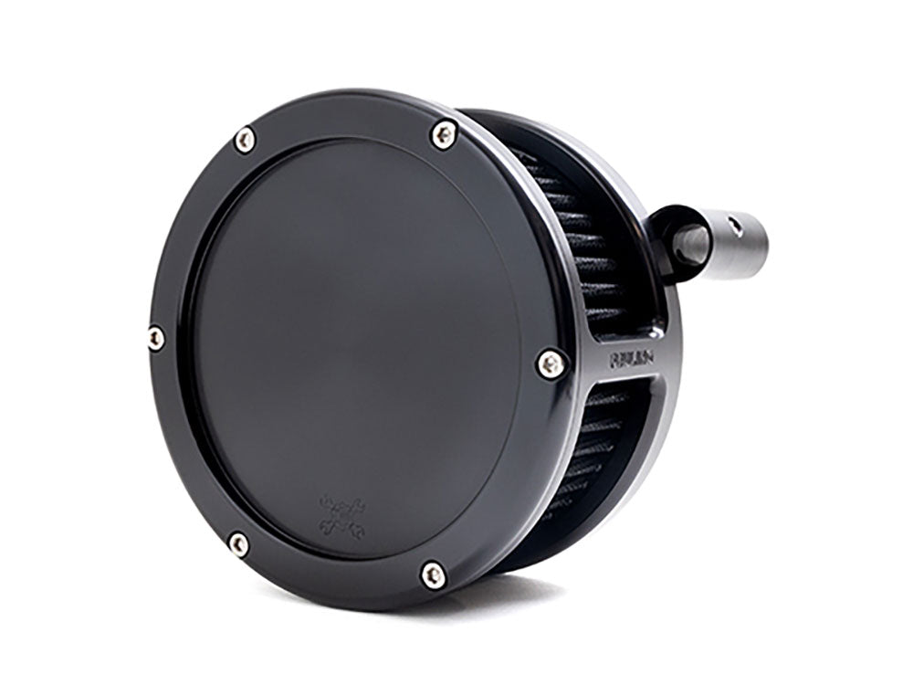 Feuling FE-5543 BA Air Cleaner Kit Black w/Solid Cover for Twin Cam 99-17 w/CV Carb or Cable Operated Delphi EFI
