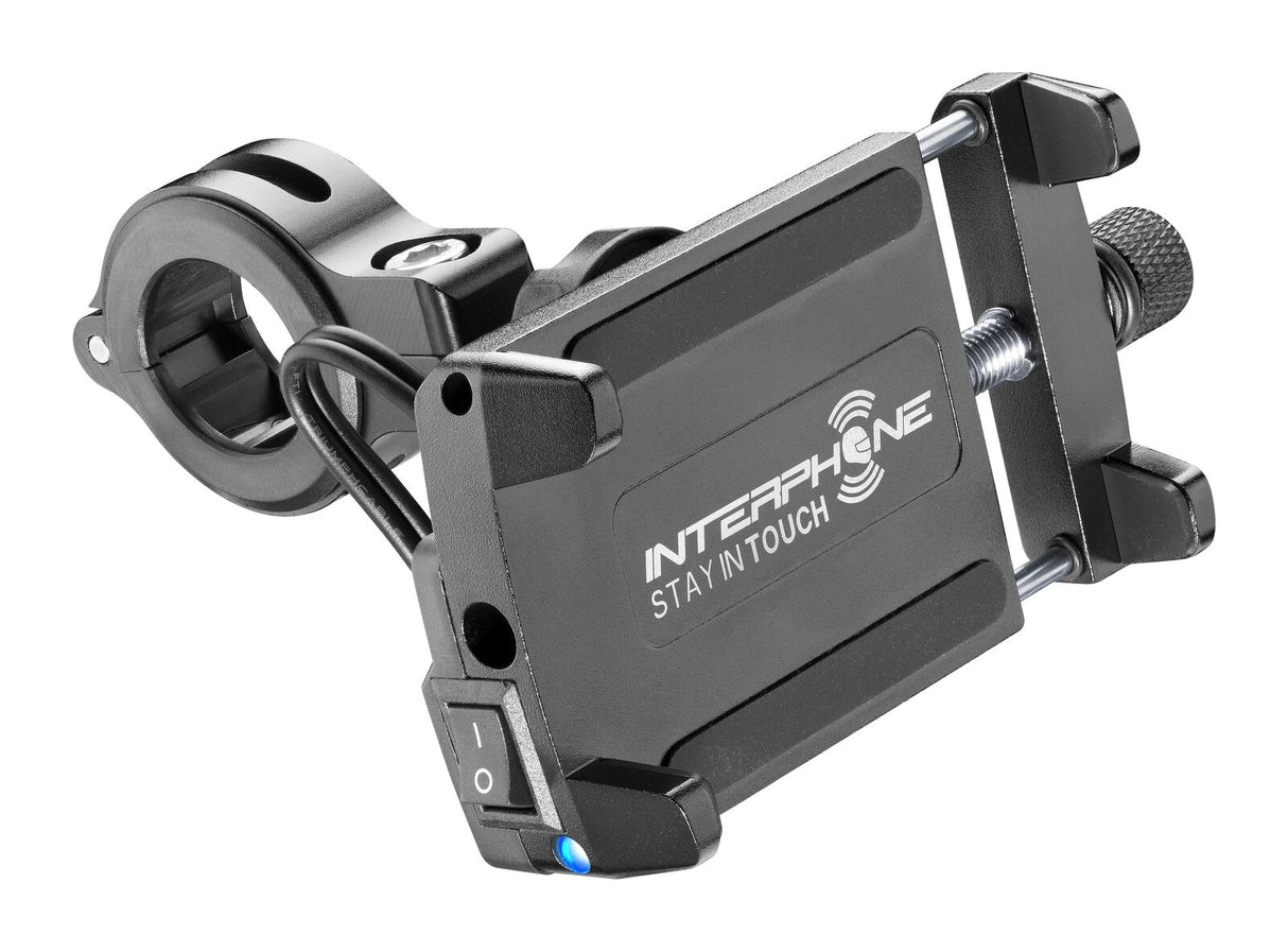 Interphone Moto Crab Aluminium Support Mount w/USB Charging