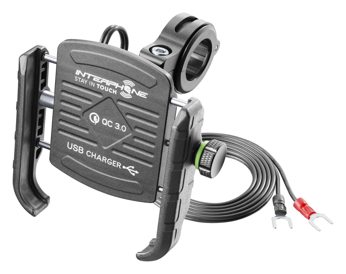 Interphone Moto Crab Support Mount w/USB Charging