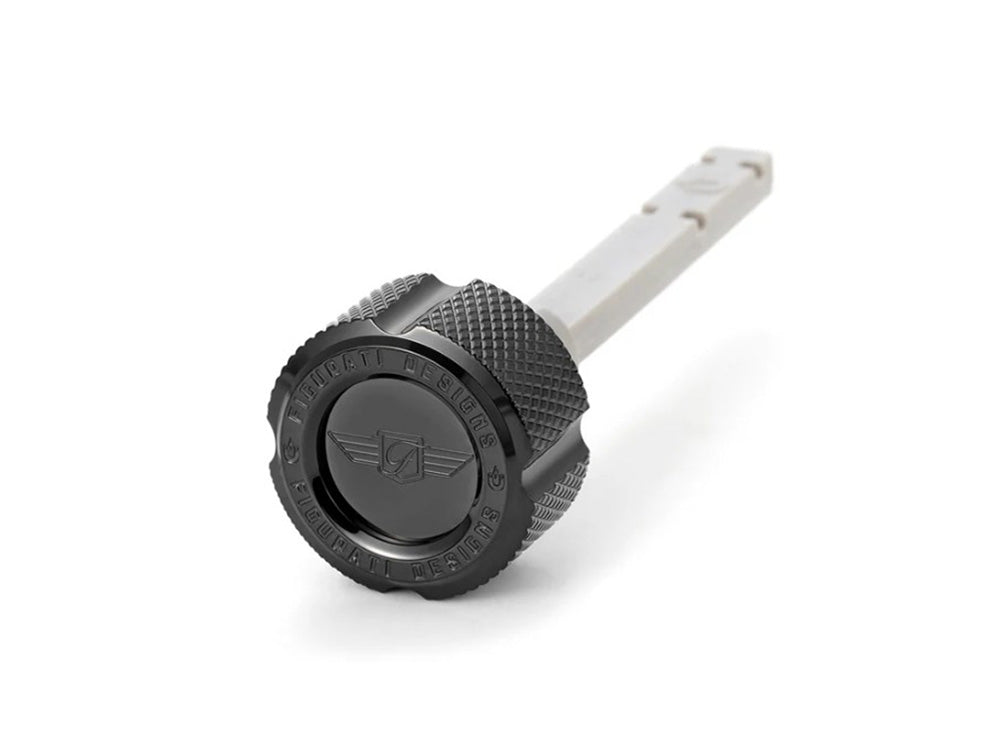 Figurati Designs FIG-FD01-MAGTD-KN-BLK Magnetic Transmission Oil Dipstick Knurled Black for Harley-Davidson Touring 17-Up