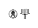 Figurati Designs FIG-FD29-SEAT-SCREW-SS 1/4"-20 Knurled Seat Mount Screw Stainless w/Masked Skull for Harley-Davidson 96-Up