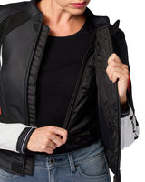 REV'IT! Xena 4 White/Neon Red Womens Leather Jacket