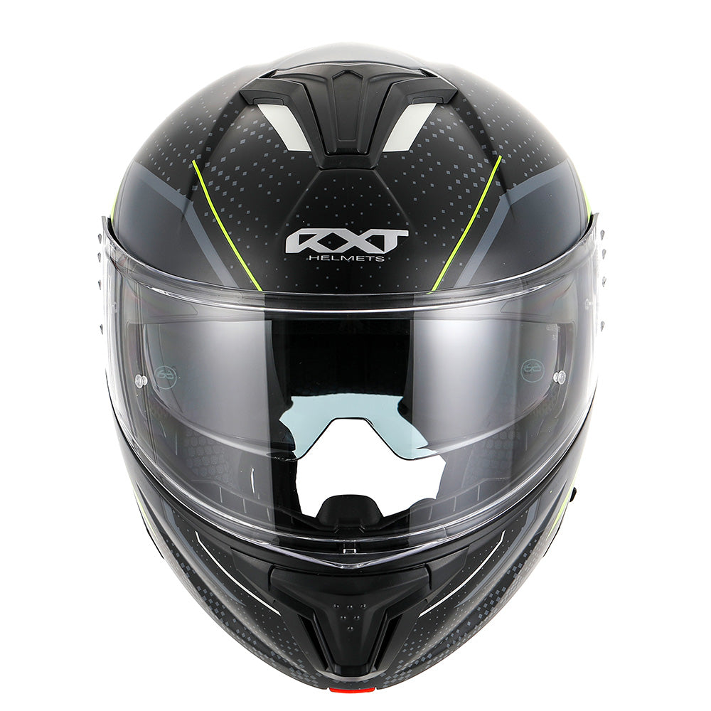 RXT 918 Flip-Up Fusion Matte Black/Grey/Fluro Yellow Helmet