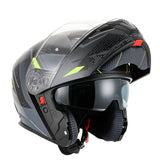 RXT 918 Flip-Up Fusion Matte Black/Grey/Fluro Yellow Helmet