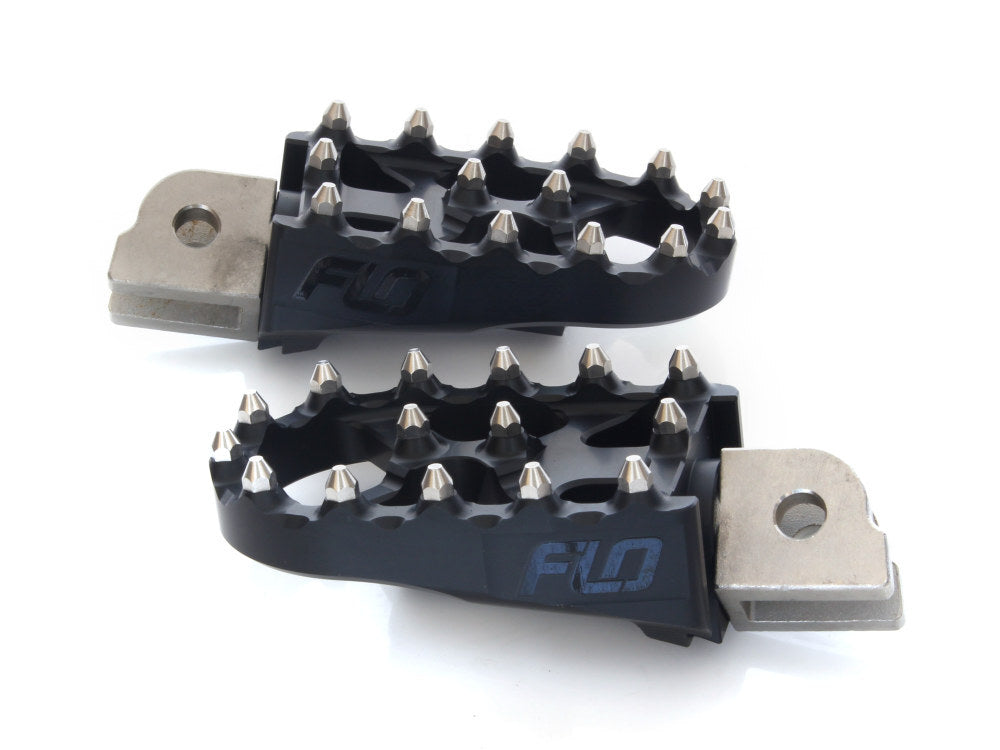 Flo Motorsports FLO-FPEG-800-3BLK V2 MX Front Rider Footpegs Black for Softail 18-Up