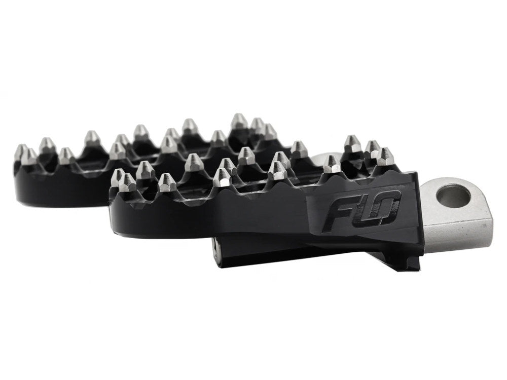 Flo Motorsports FLO-FPEG-800BLK V2 MX Footpegs w/H-D Male Mount Black