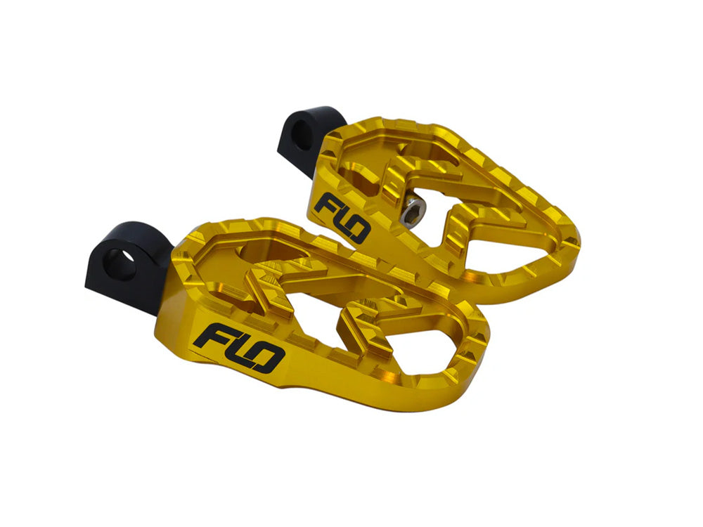 Flo Motorsports FLO-V-800GLD Savage Series Footpegs w/H-D Male Mount Gold