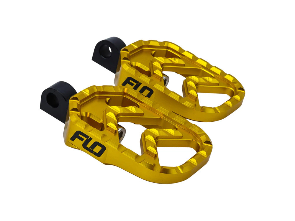 Flo Motorsports FLO-V-800GLD Savage Series Footpegs w/H-D Male Mount Gold