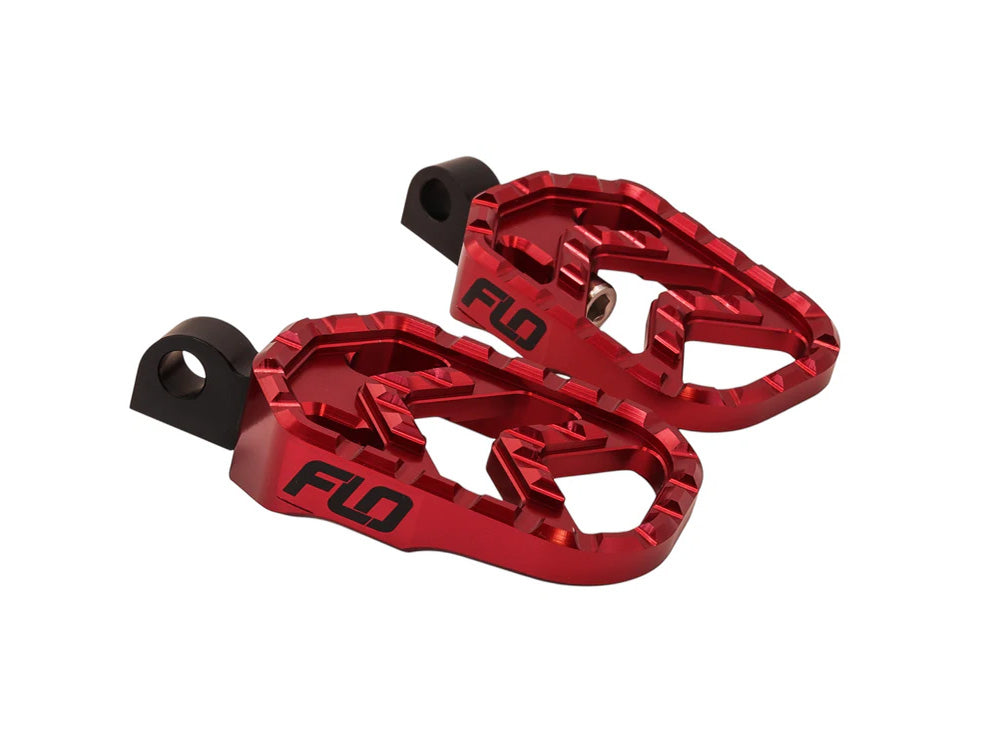 Flo Motorsports FLO-V-800R Savage Series Footpegs w/H-D Male Mount Red