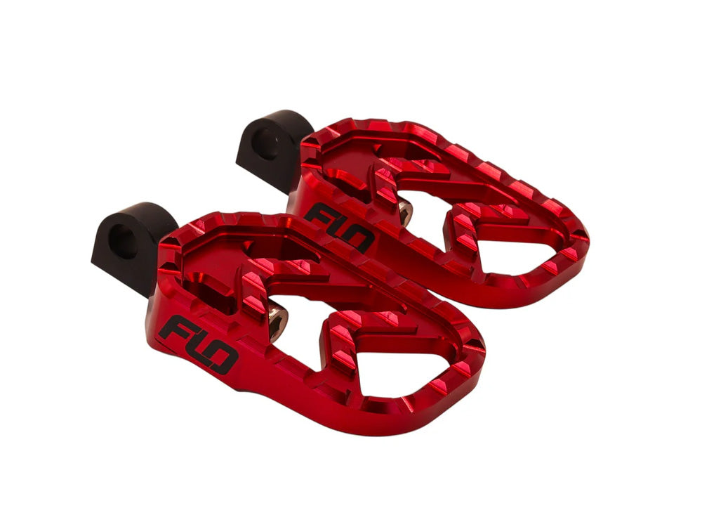 Flo Motorsports FLO-V-800R Savage Series Footpegs w/H-D Male Mount Red