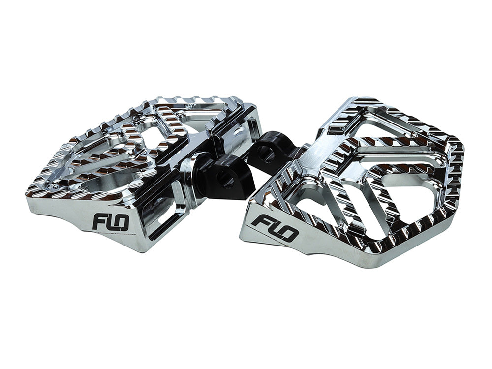 Flo Motorsports FLO-V-800V4CR Savage Series Mini Floorboards w/H-D Male Mount Chrome