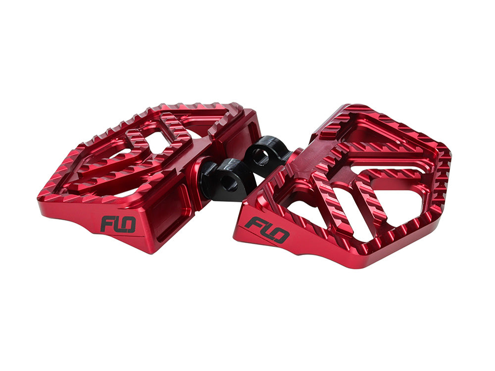 Flo Motorsports FLO-V-800V4R Savage Series Mini Floorboards w/H-D Male Mount Red