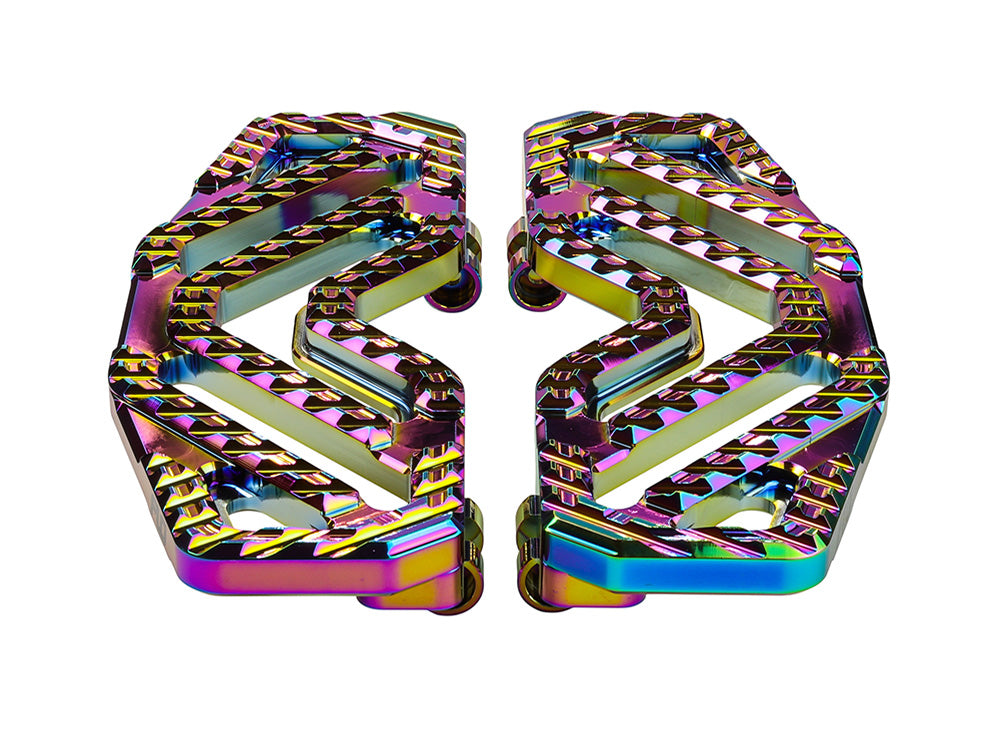 Flo Motorsports FLO-V-800V5JET Savage Series Front Floorboards Jet Fuel for Harley-Davidson Touring 80-Up/FL Softail 86-17/Dyna Switchback 12-16