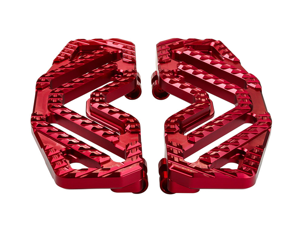 Flo Motorsports FLO-V-800V5R Savage Series Front Floorboards Red for Harley-Davidson Touring 80-Up/FL Softail 86-17/Dyna Switchback 12-16