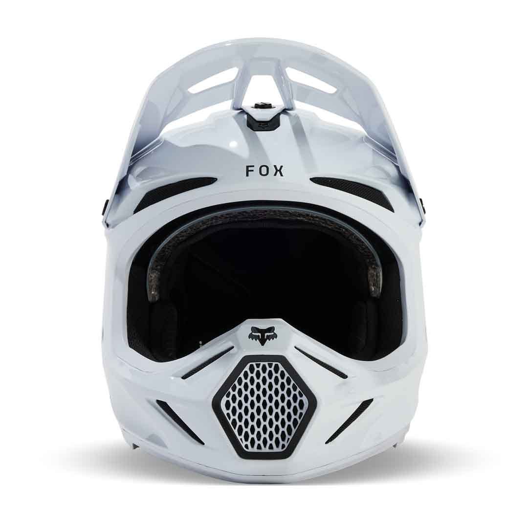 Fox V3 RS Carbon Solid White Helmet