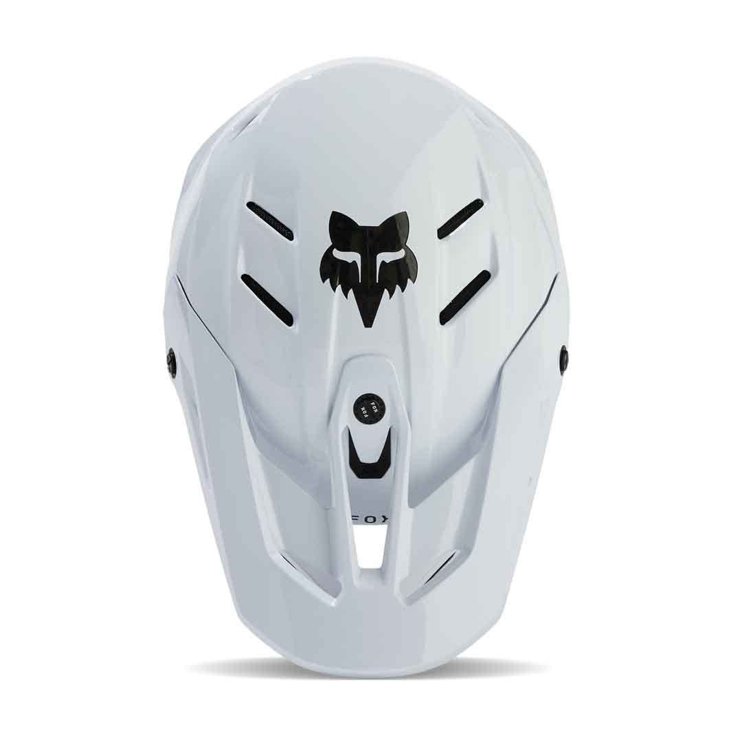 Fox V3 RS Carbon Solid White Helmet