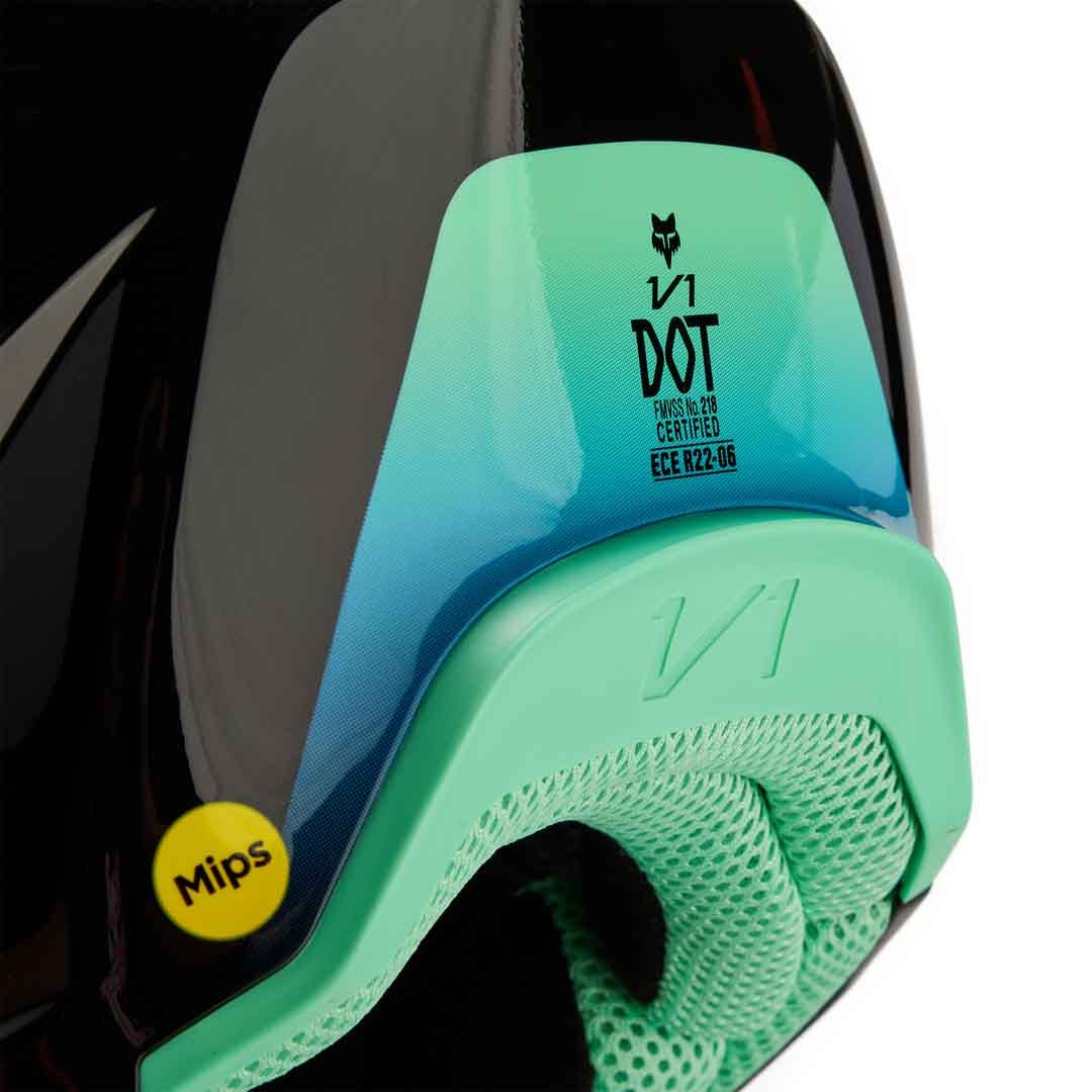 Fox V1 Ballast Black/Blue Youth Helmet