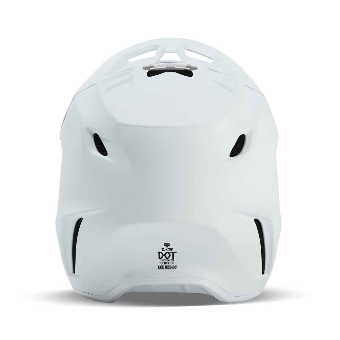 Fox V3 Solid Matte White Youth Helmet