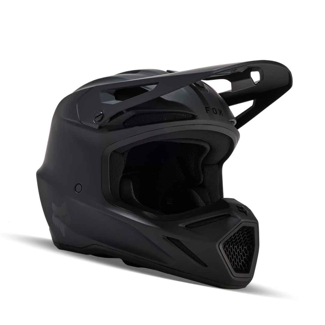 Fox V3 Solid Matte Black Youth Helmet