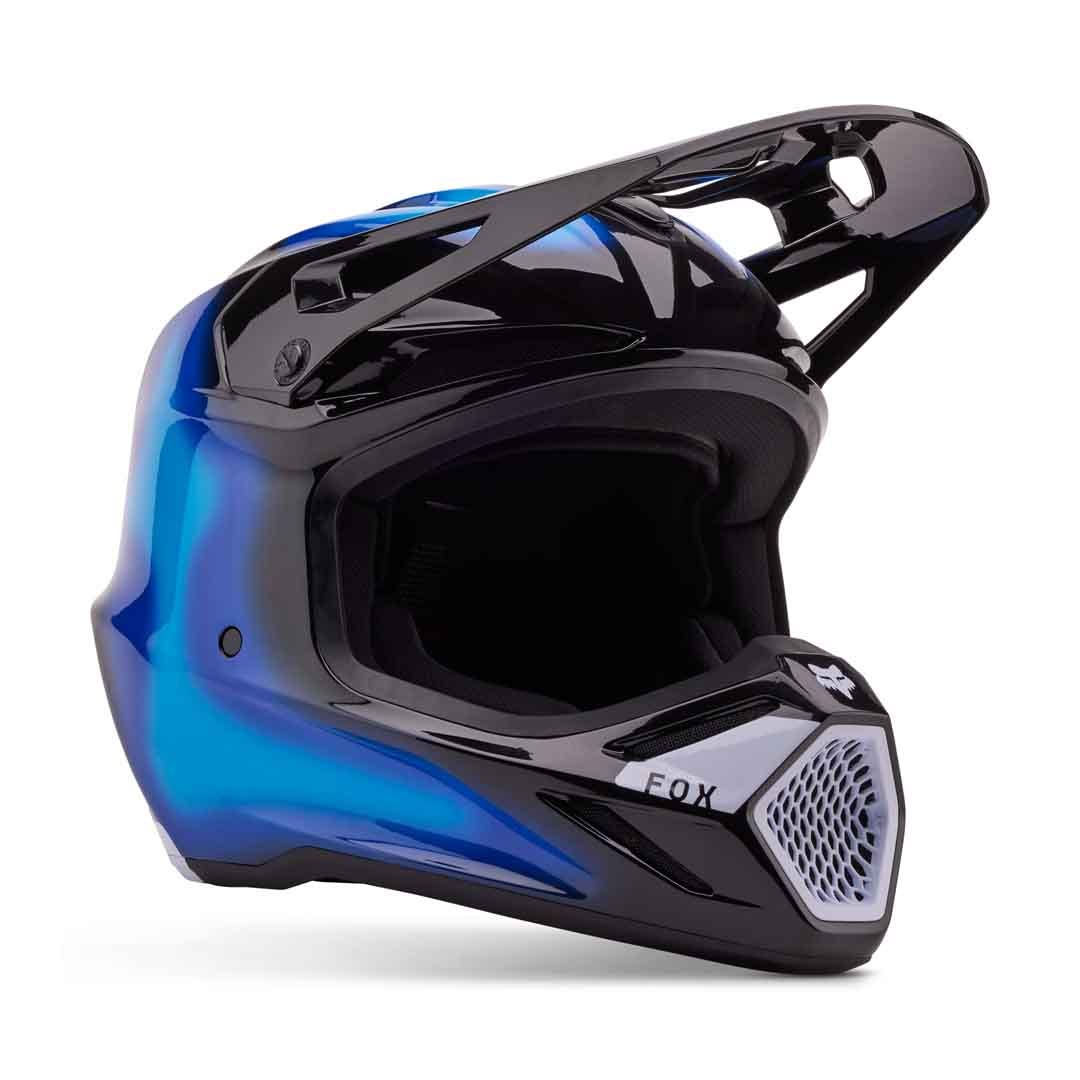 Fox V3 Volatile Black/Blue Helmet