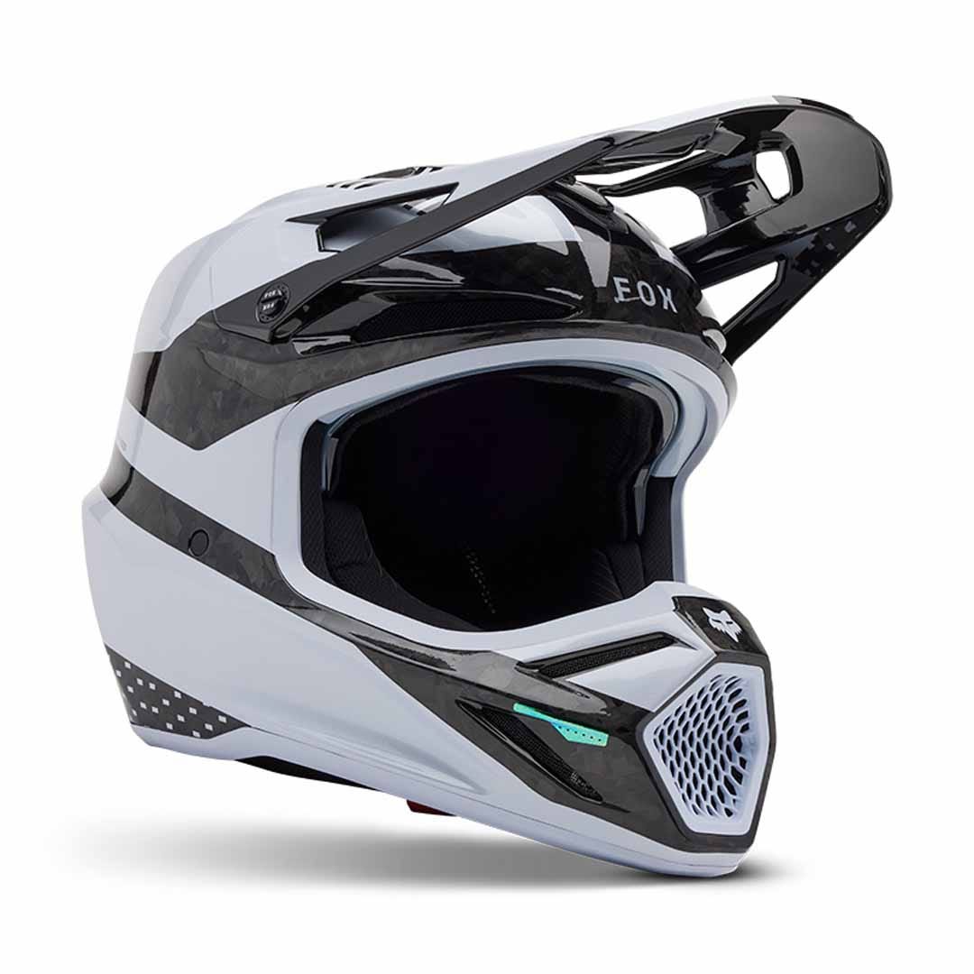 Fox V3 RS 50th Limited Edition White Helmet